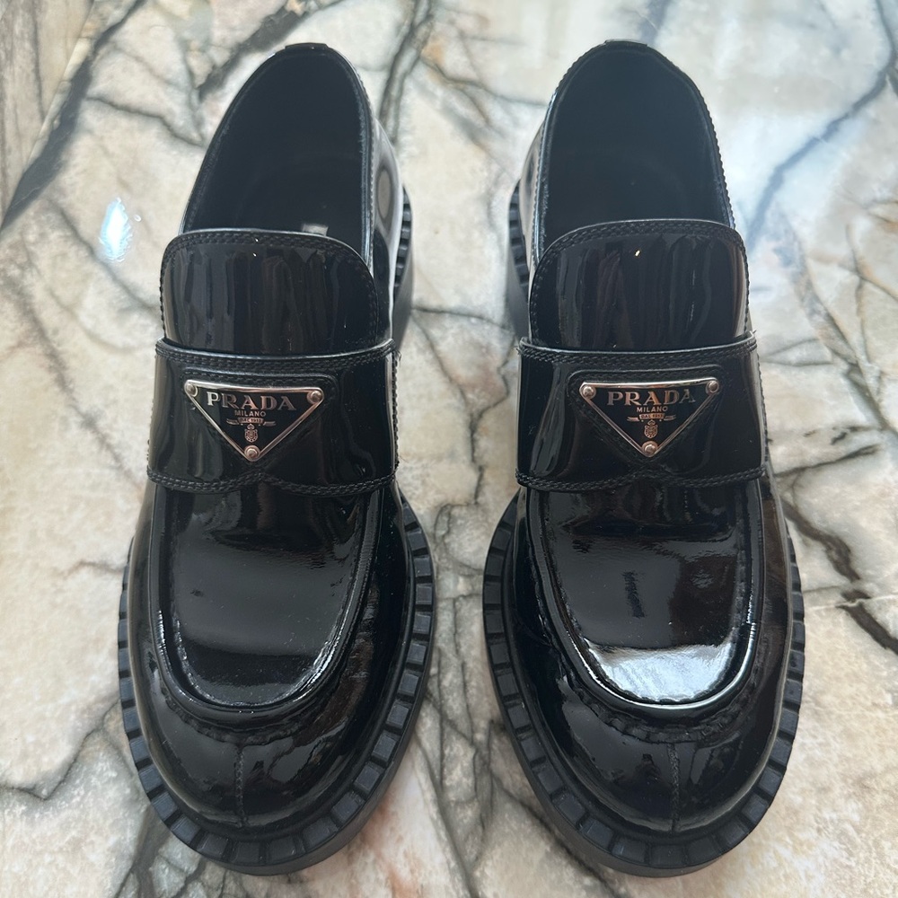 Prada Nero Patent Leather Loafers